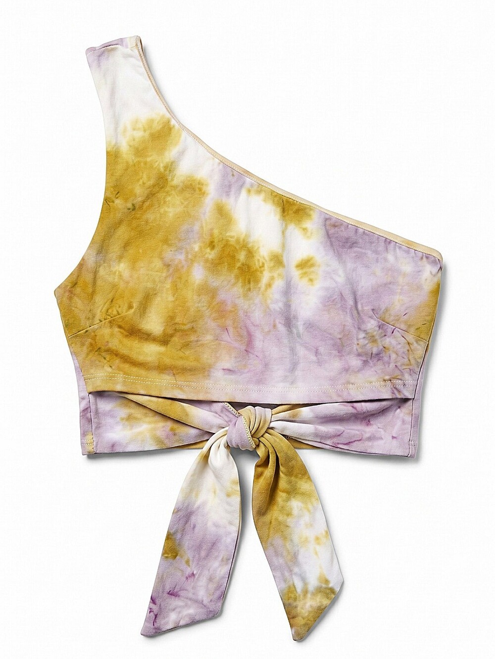 NWT! Blue Blush Yellow & Lavender Tie-Dye Crop Top with Ruched Straps